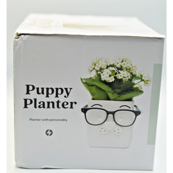 Ceramic Puppy Planter by 30 Watt Glasses Holder Customizable - Picture 6 of 9
